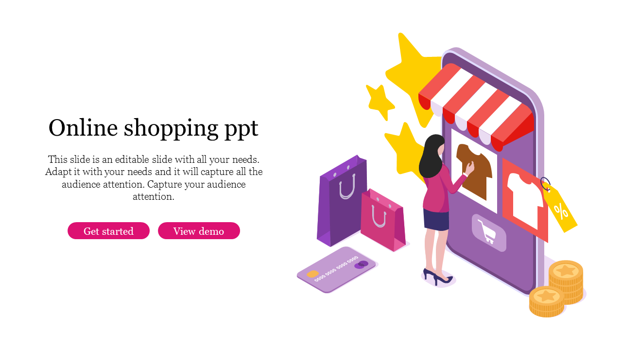 Online Shopping PowerPoint Templates and Google Slides